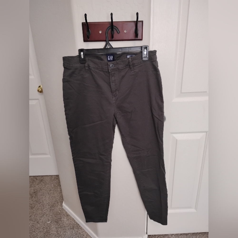 GAP womens Super Skinny Pants Size 14 Dark Charcoal